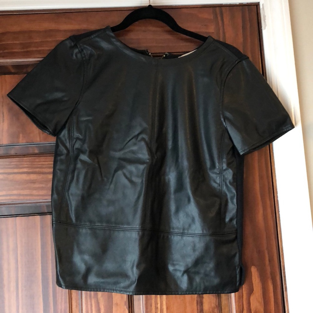 Loft Faux Leather Top Size XS